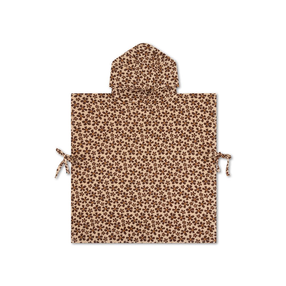 Poncho de plage enfant marron Wild Flower