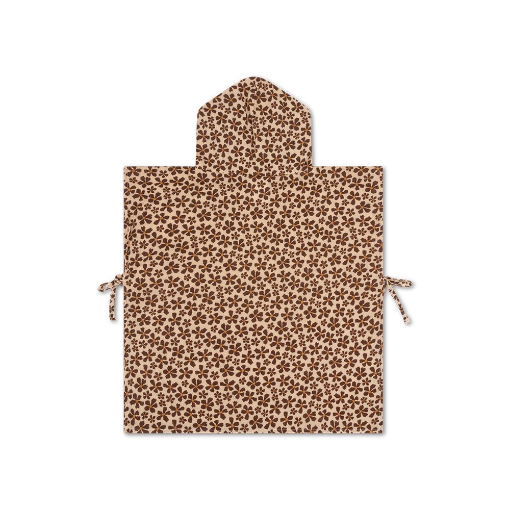 Poncho de plage enfant marron Wild Flower