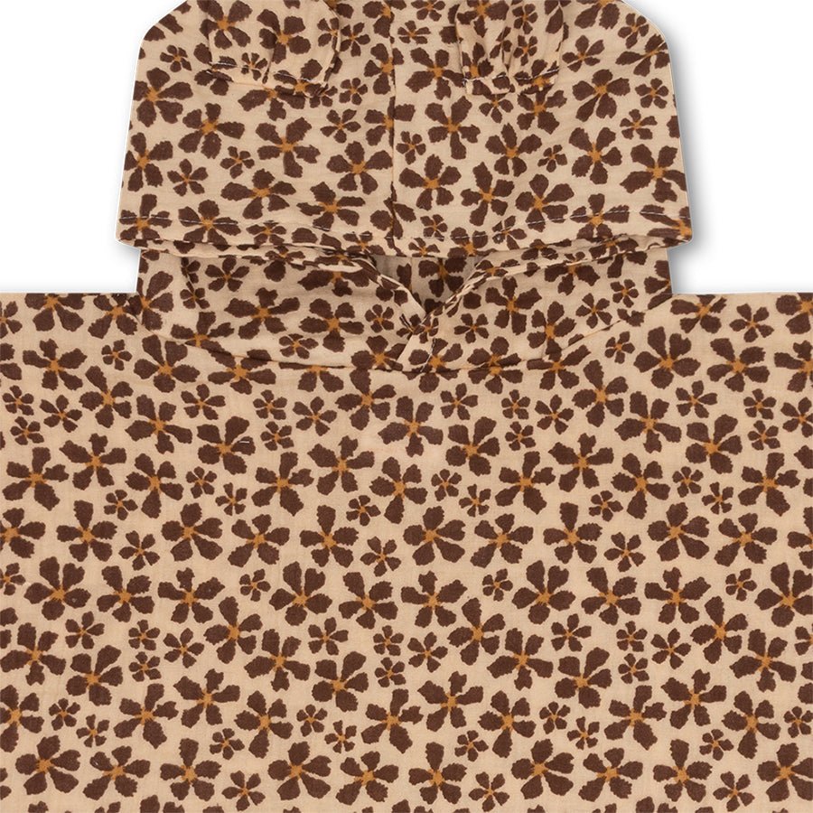 Poncho de plage enfant marron Wild Flower