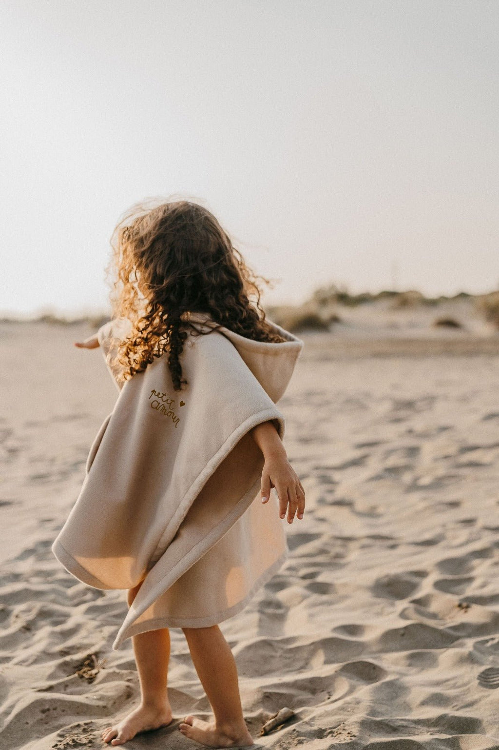 Poncho hiver enfant beige - zakuw