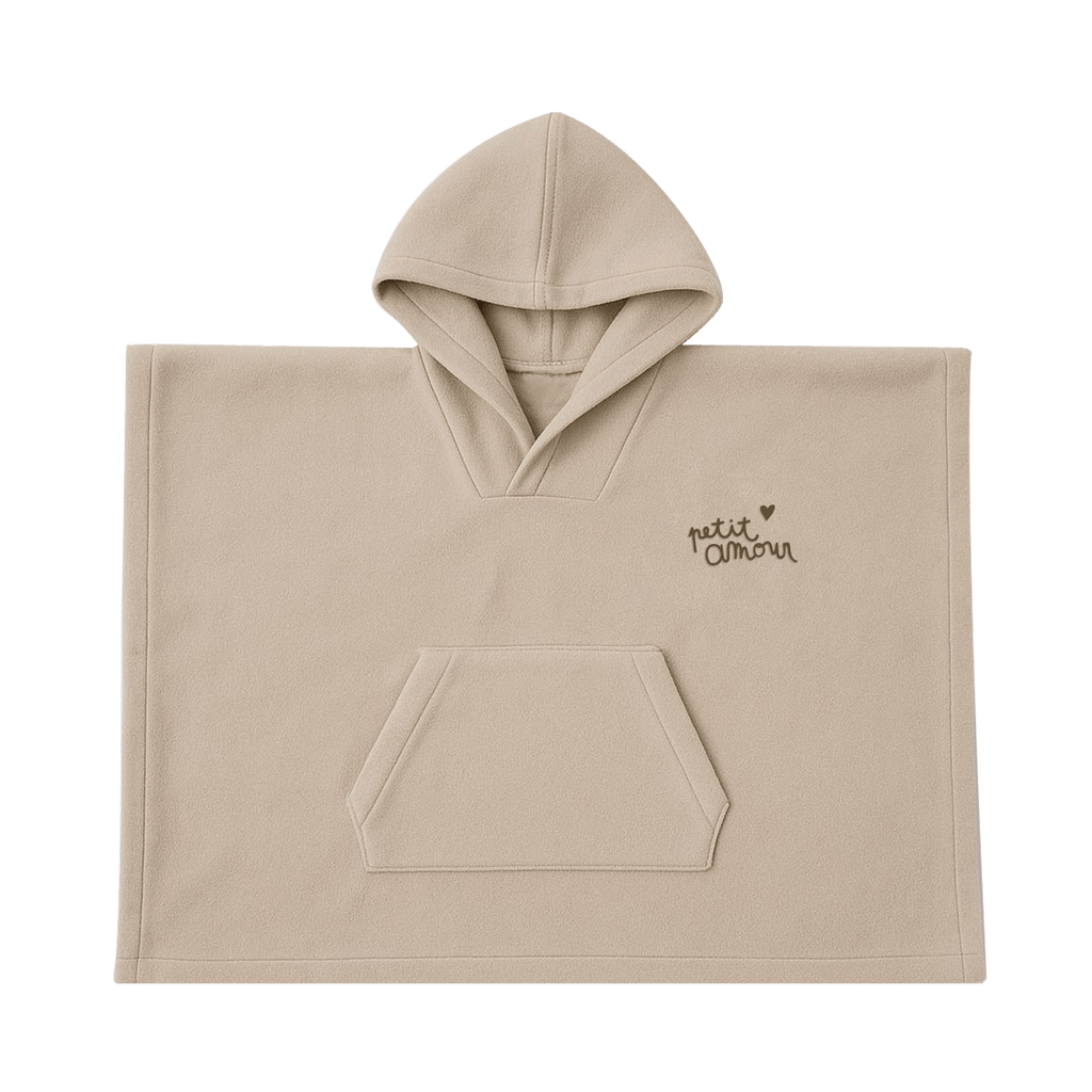 Poncho hiver enfant beige - zakuw