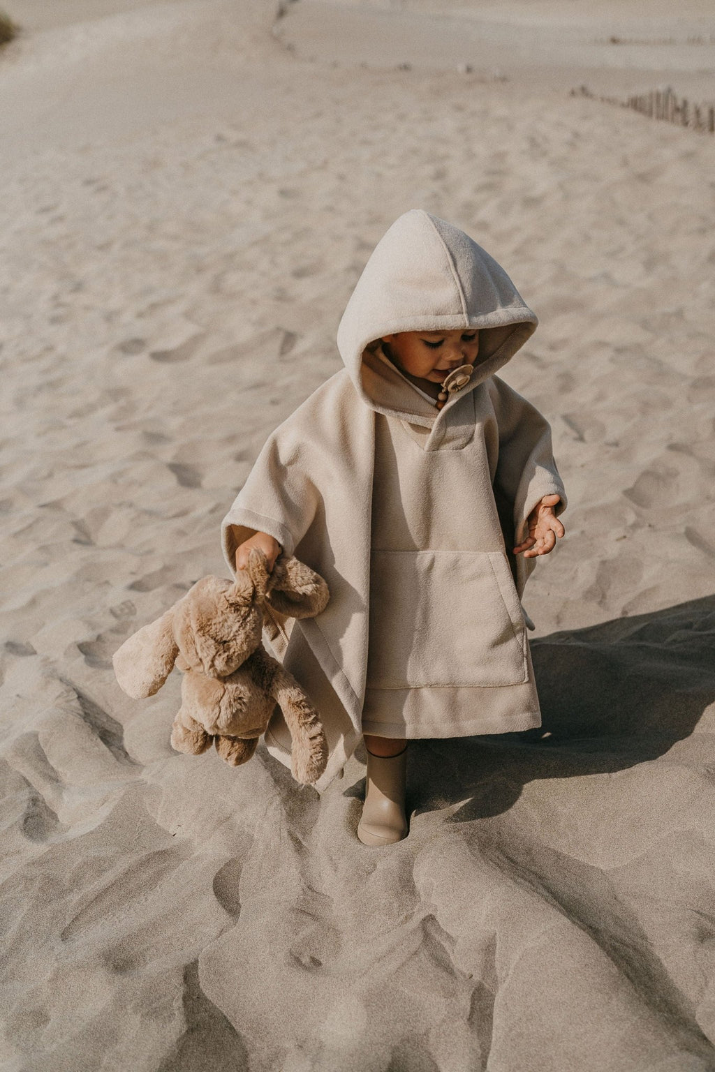 Poncho hiver enfant beige - zakuw