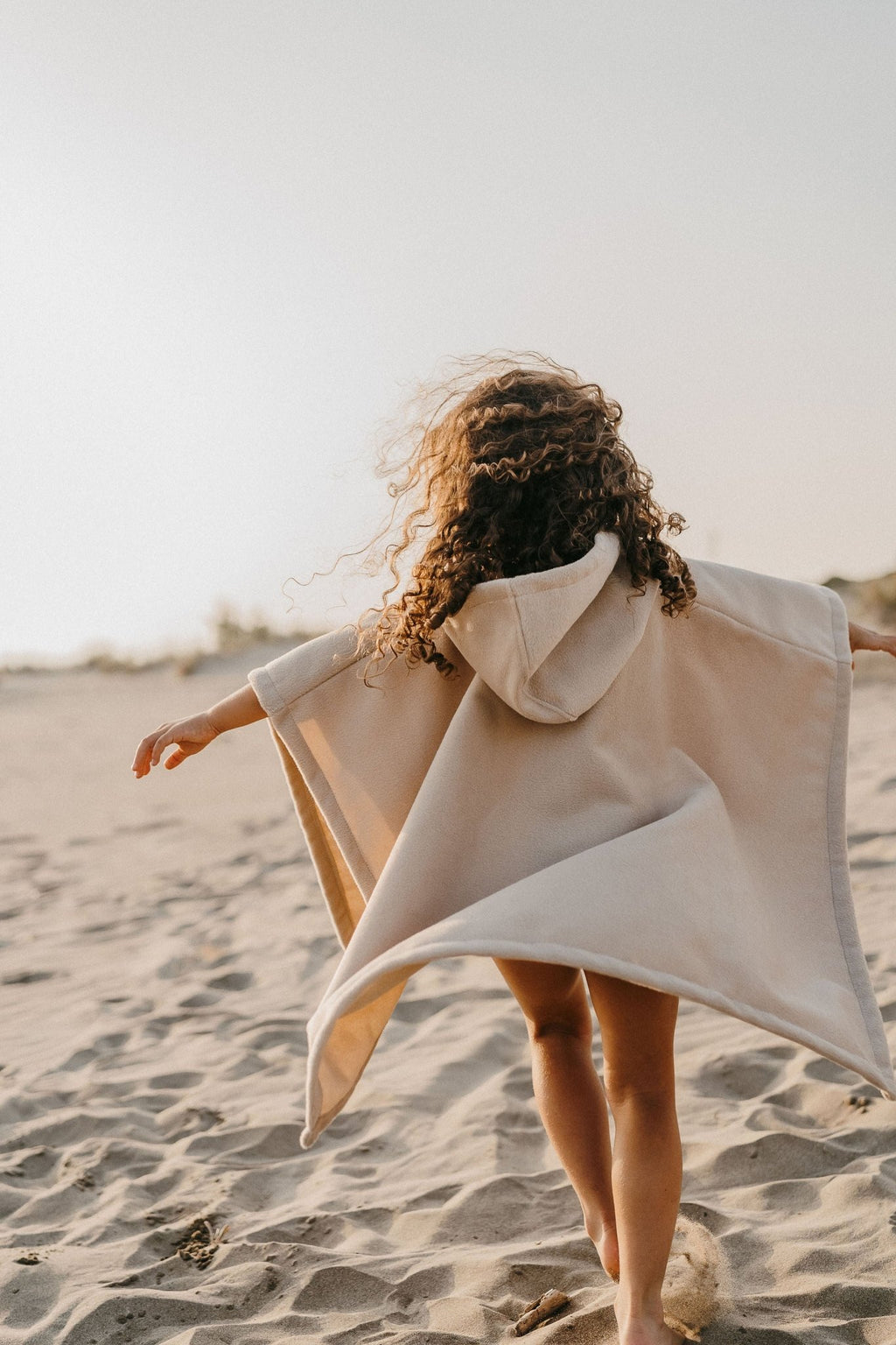 Poncho hiver enfant beige - zakuw