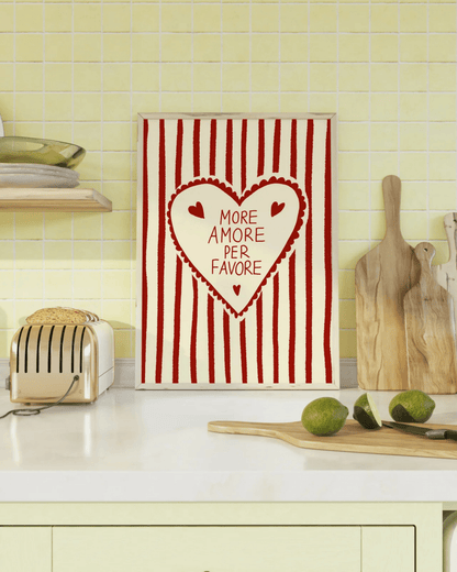 POSTER MURAL COLORÉ A RAYURES MORE AMORE - Lili Margaret