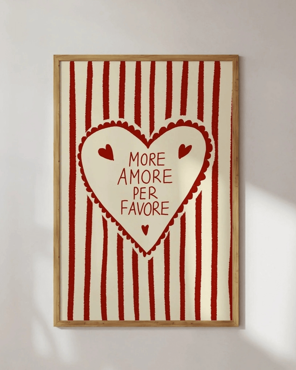 Poster mural coloré a rayures more amore