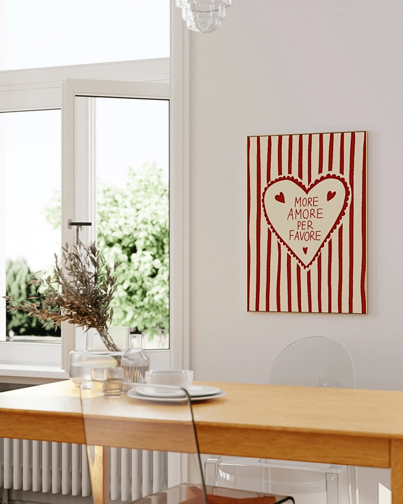POSTER MURAL COLORÉ A RAYURES MORE AMORE - Lili Margaret
