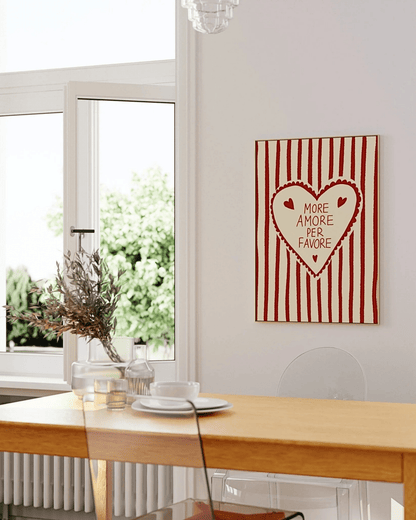 POSTER MURAL COLORÉ A RAYURES MORE AMORE - Lili Margaret