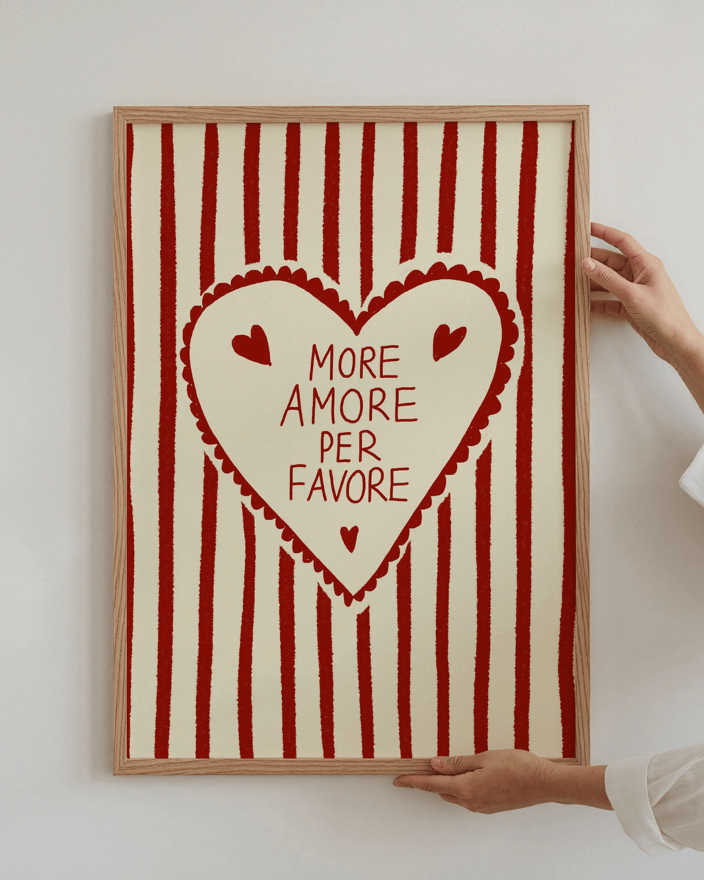 Poster mural coloré a rayures more amore
