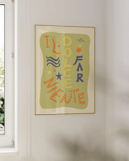 POSTER MURAL COLORÉ LE DOLCE FARNIENTE – DÉTENTE À L’ITALIENNE - Lili Margaret