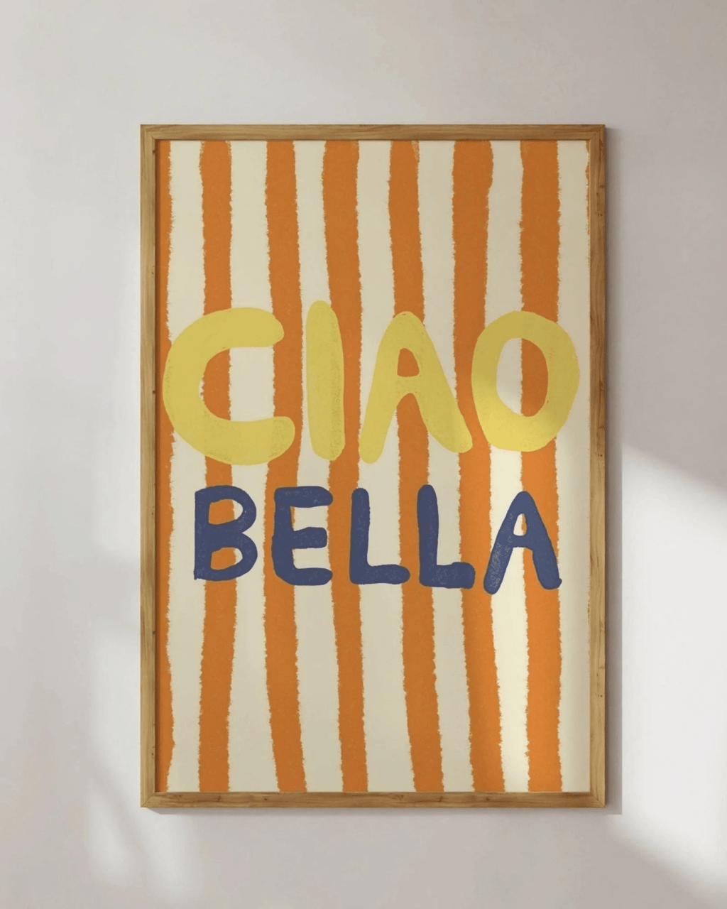 Poster mural italie rayures colorées ciao bella