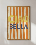 Poster mural italie rayures colorées ciao bella