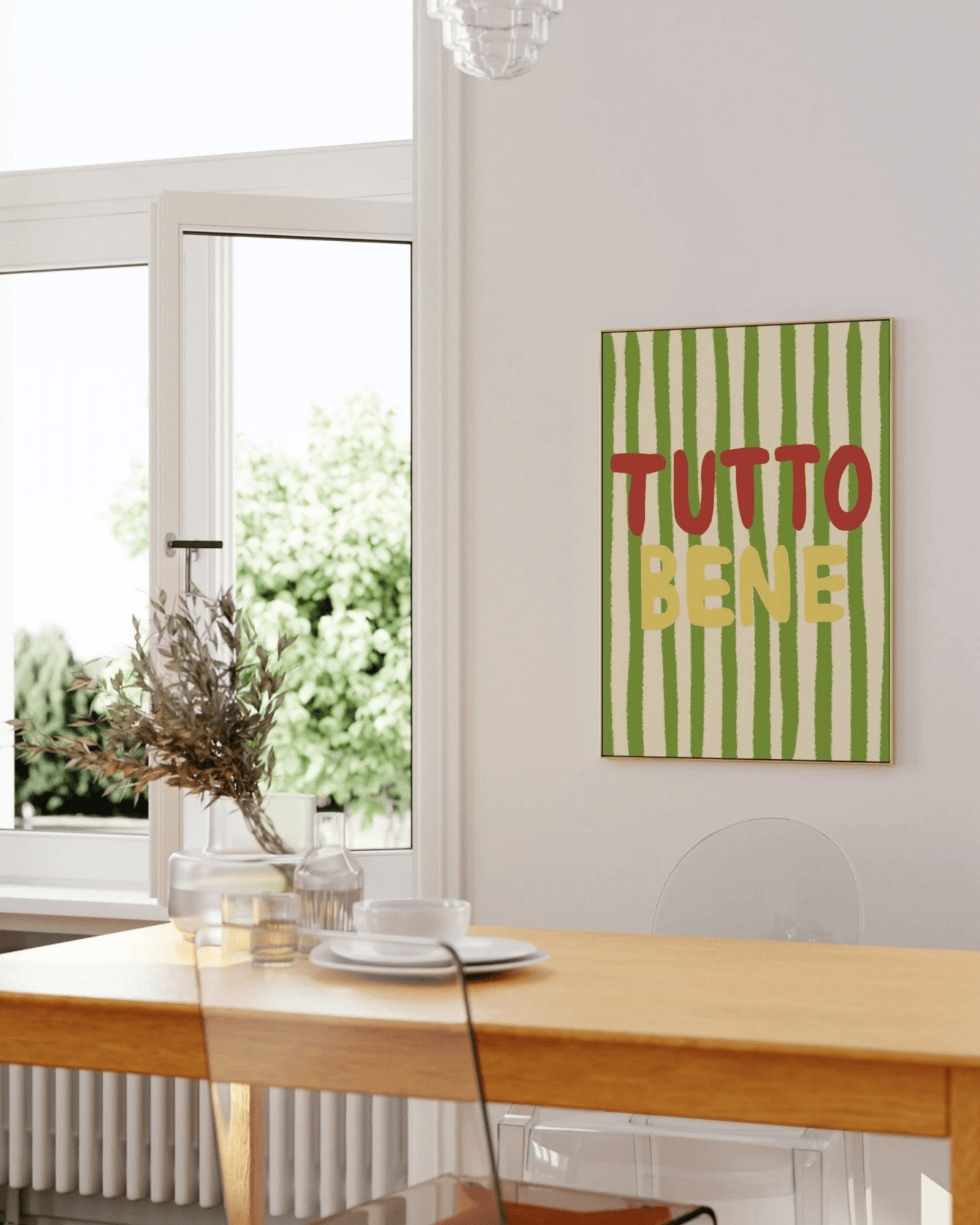 POSTER MURAL RAYURES COLORÉES ITALIE TUTTO BENE - Lili Margaret
