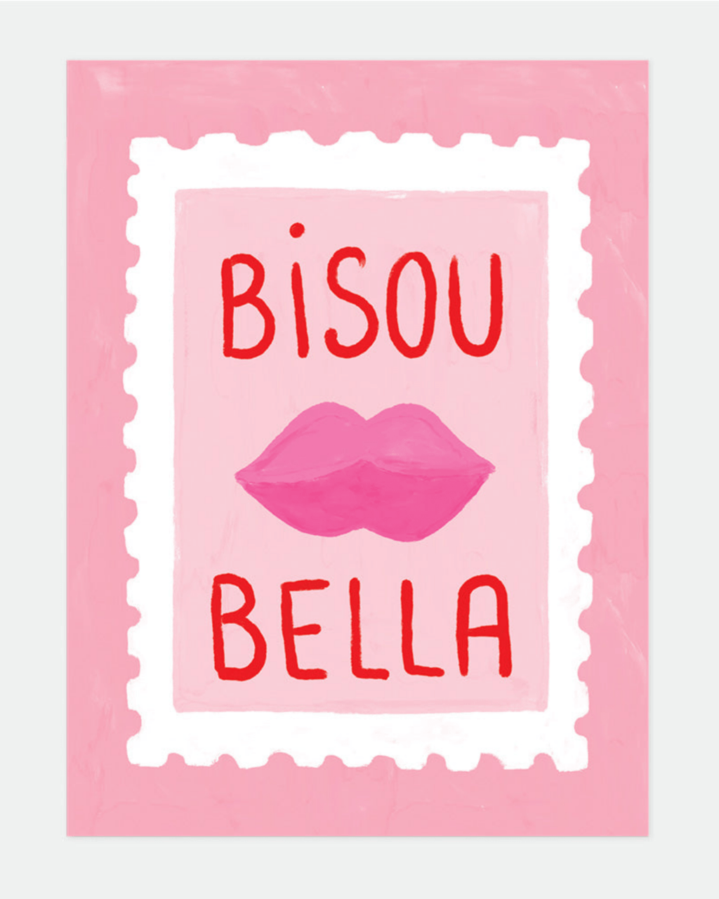 Affiche colorée rose bisou bella - all the ways to say