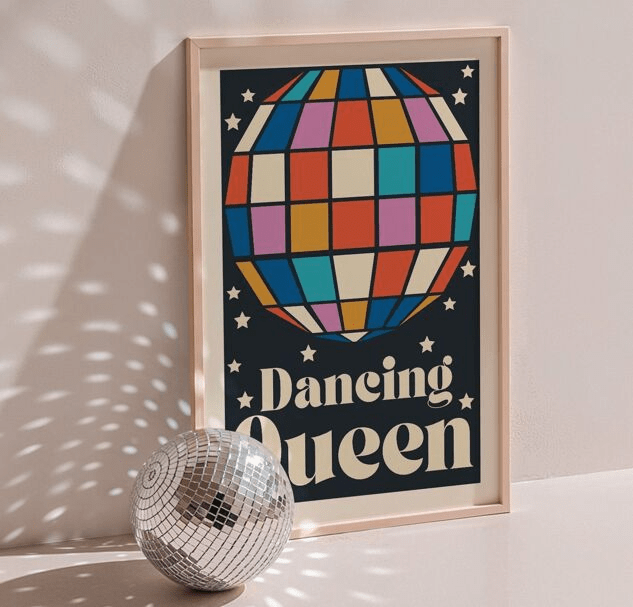Poster rétro disco Dancing Queen - Inoui