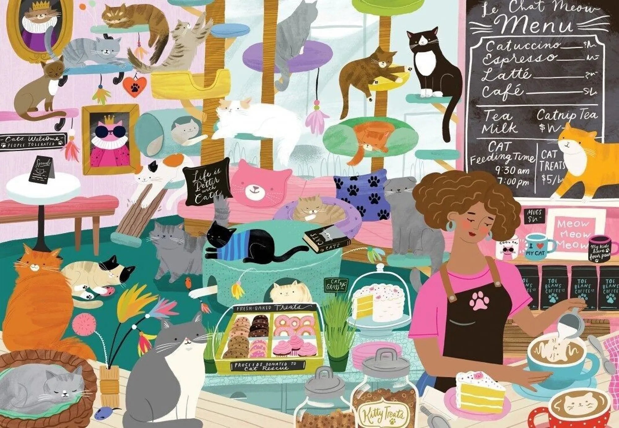 Puzzle 1000 pièces - Mon lieu préféré : le Café à Chats - Lili Margaret