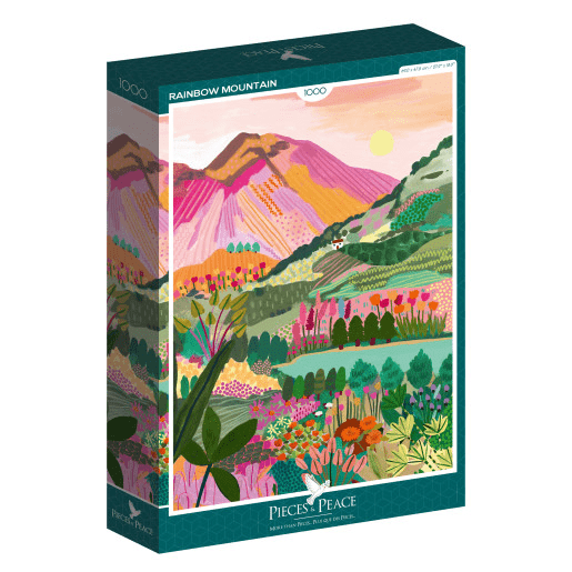 Puzzle 1000 pièces paysage – montagnes nature zen et coloré
