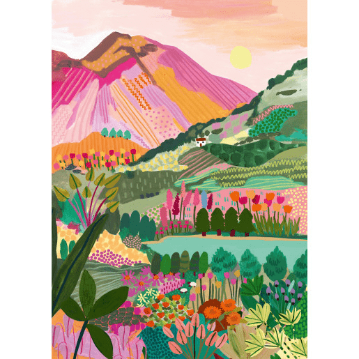 Puzzle 1000 pièces paysage – montagnes nature zen et coloré