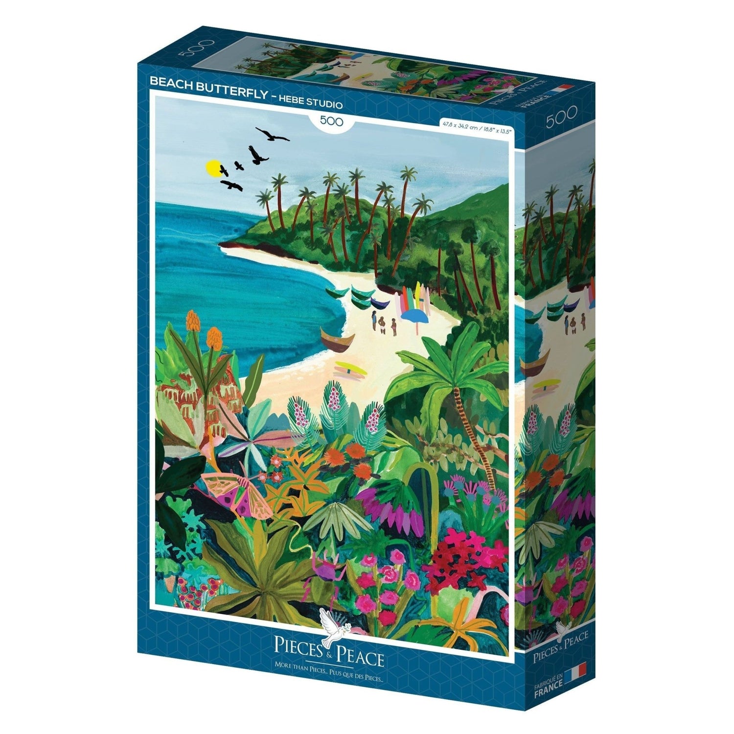 PUZZLE ADULTE 500 PIÈCES - BEACH BUTTERFLY | Puzzles Pieces and Peace - Lili Margaret