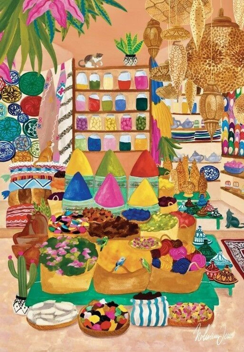 Puzzle marrakech coloré 1000 pièces - place des épices