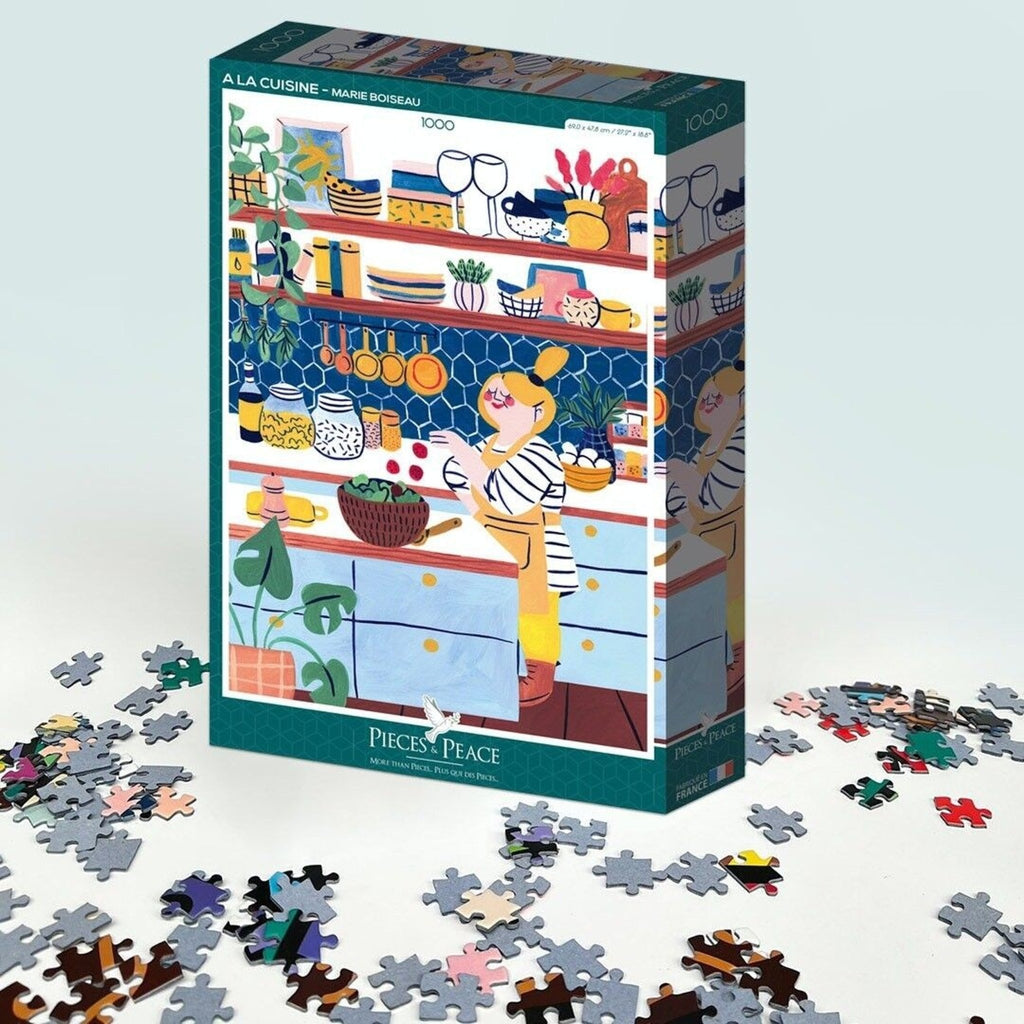 Puzzle 1000 pièces adulte moderne "En cuisine" ambiance colorée et gourmande
