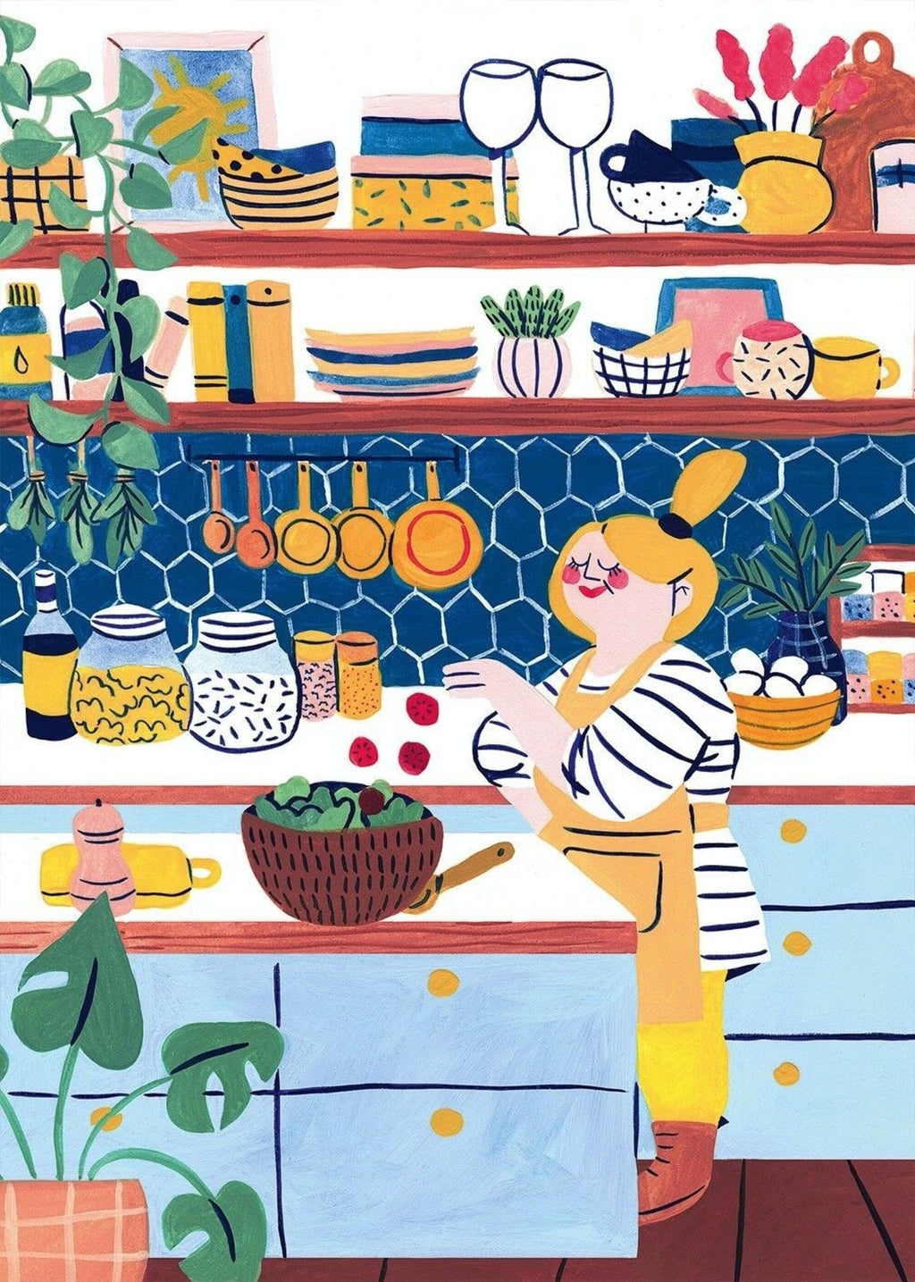 Puzzle 1000 pièces adulte moderne "En cuisine" ambiance colorée et gourmande