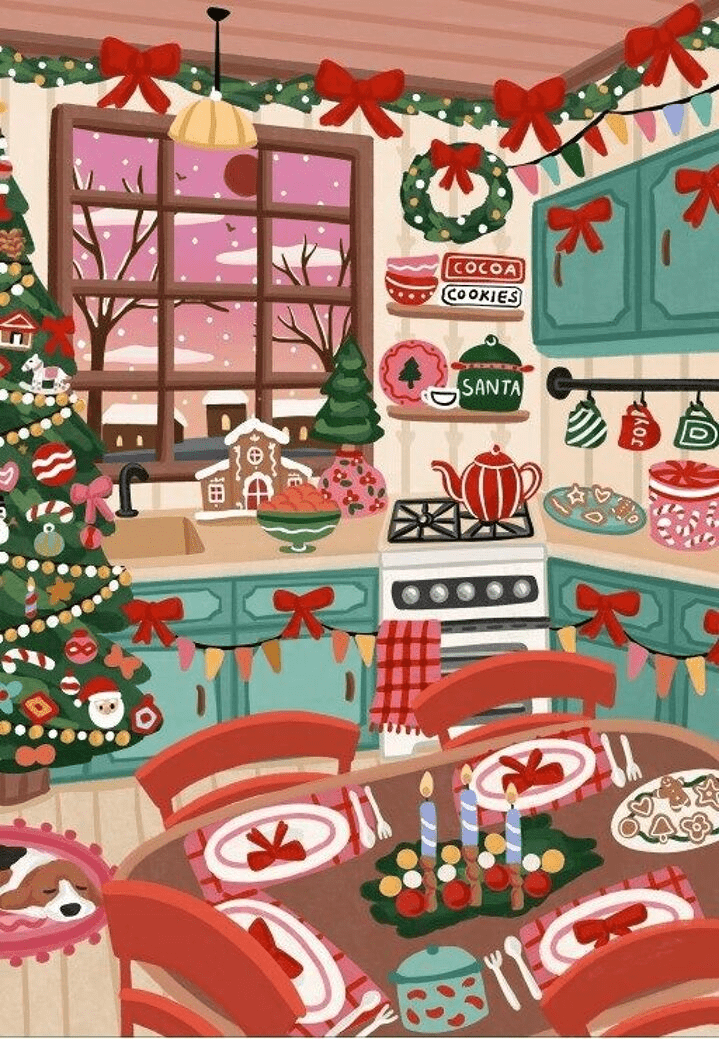 Puzzle de Noël 1000 pièces - Cuisine colorée et gourmande