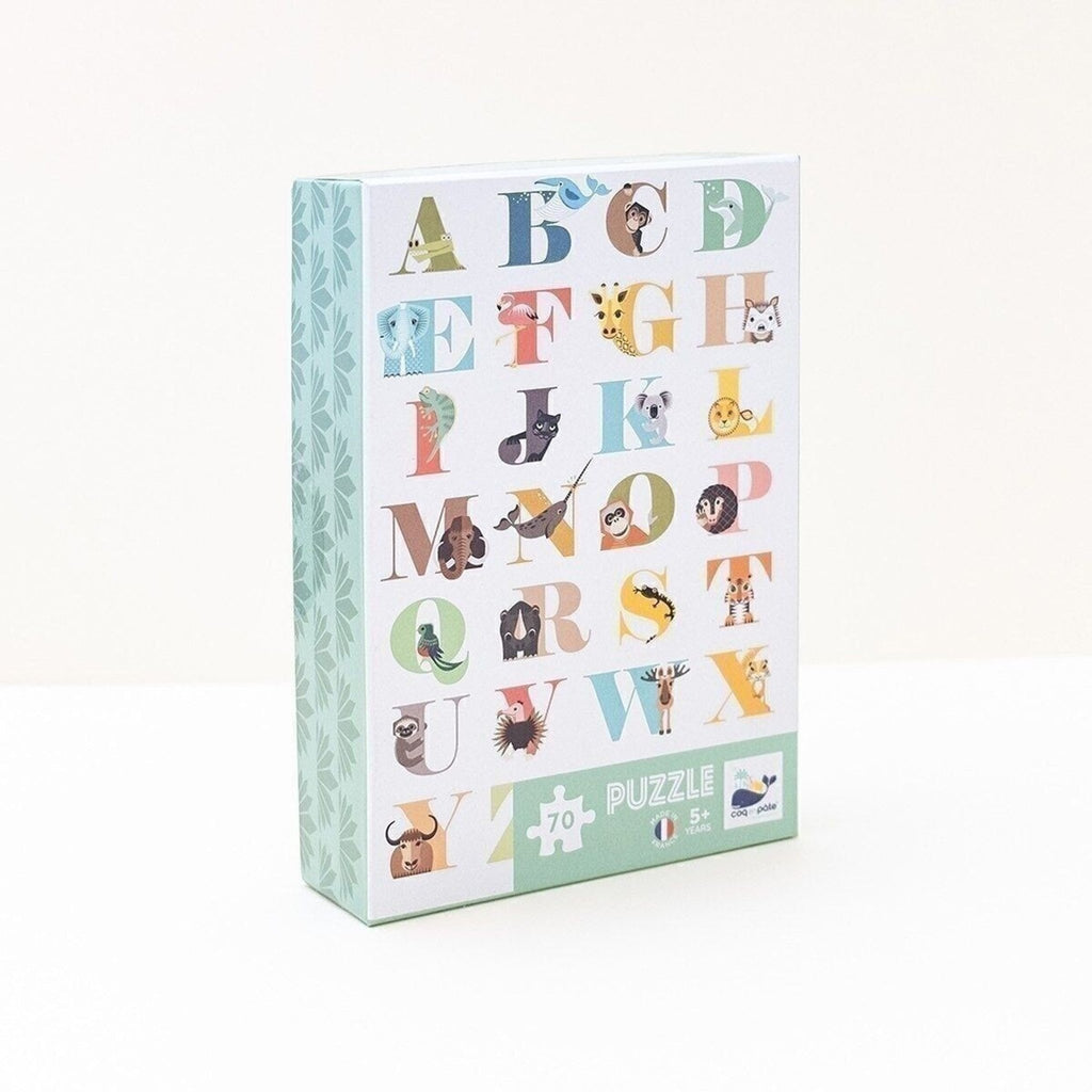 Puzzle enfant abecedaire animaux - coq en pâte