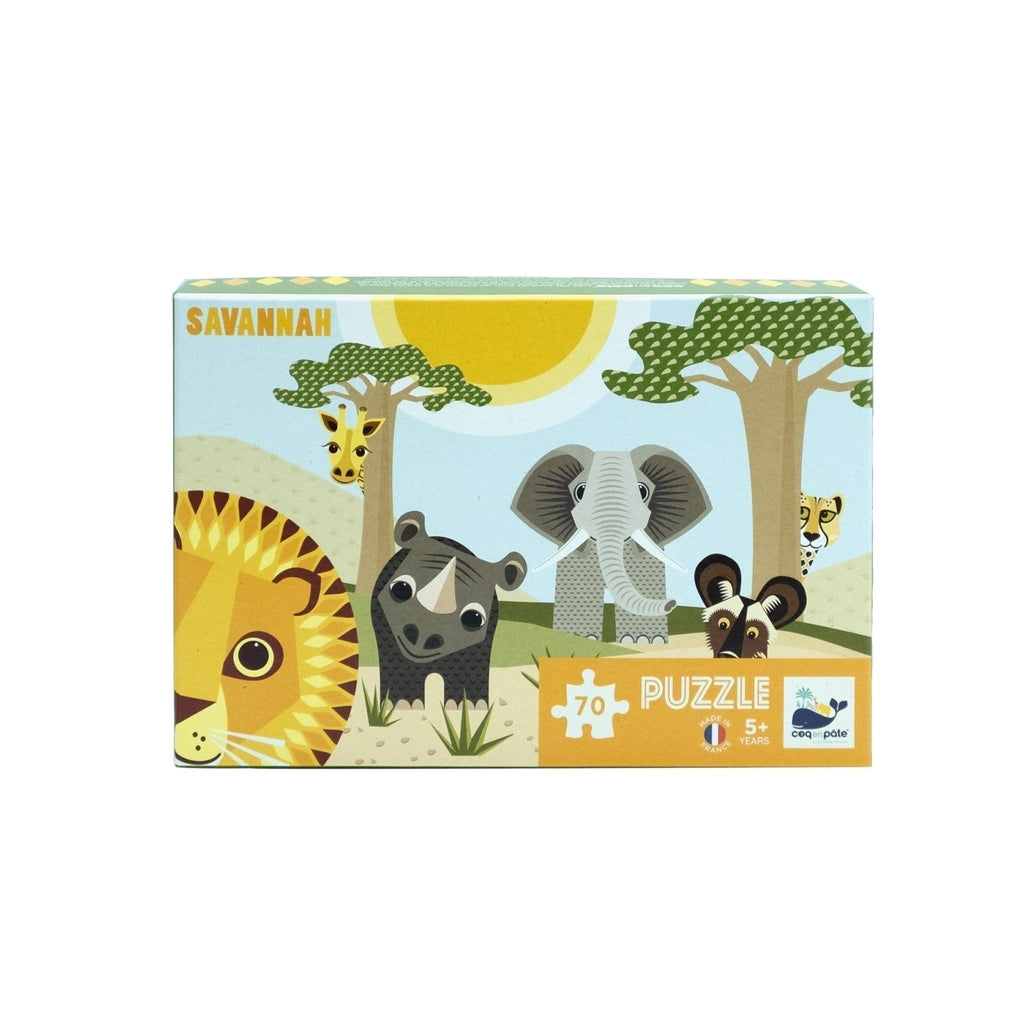 Puzzle enfant animaux savannah - coq en pâte
