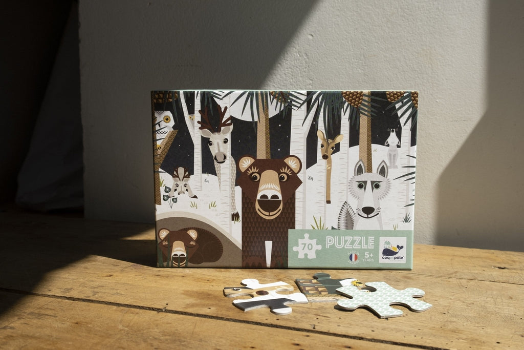 Puzzle enfant animaux winter - coq en pâte