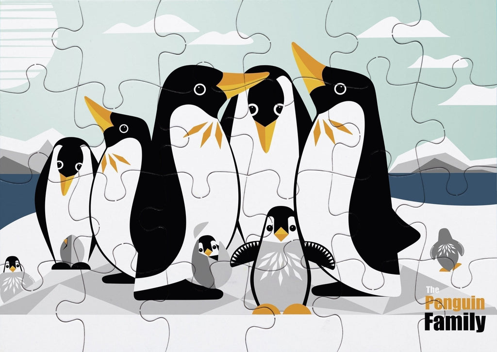 Puzzle enfant famille pingouin - coq en pâte