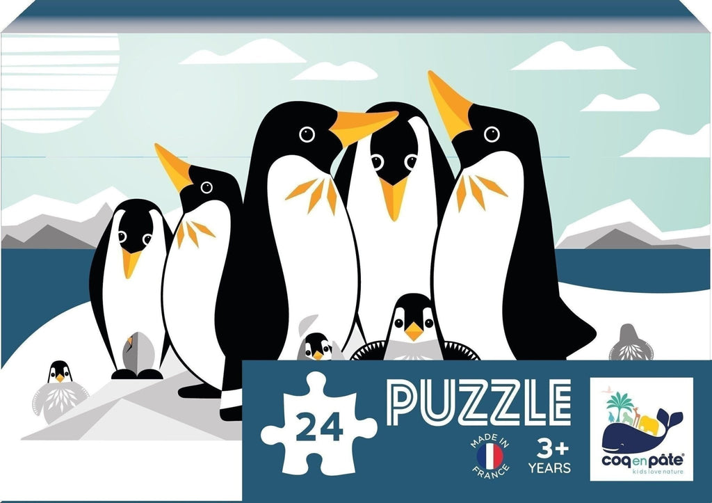 Puzzle enfant famille pingouin - coq en pâte