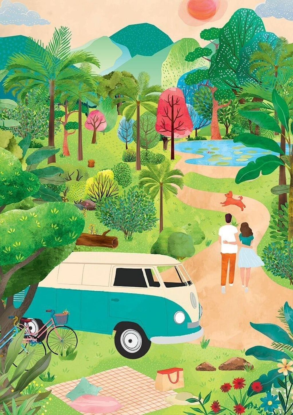 Puzzle déco 1000 pièces voyage en van – summer trip