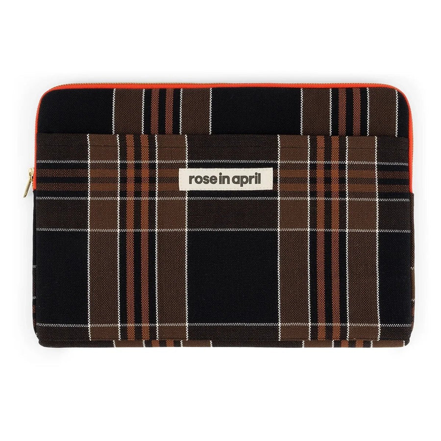 Housse ordinateur 13/14 pouces en coton Octave Black Tartan