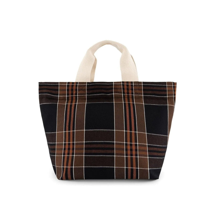Sac cabas femme zippé en coton Tina Black Tartan