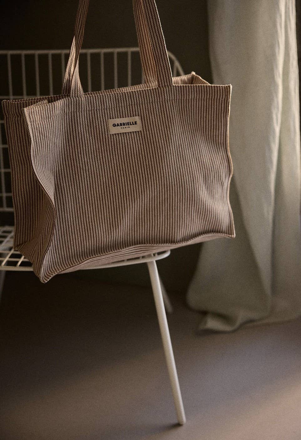 Sac 24H en coton Rayures Argile - Gabrielle Paris