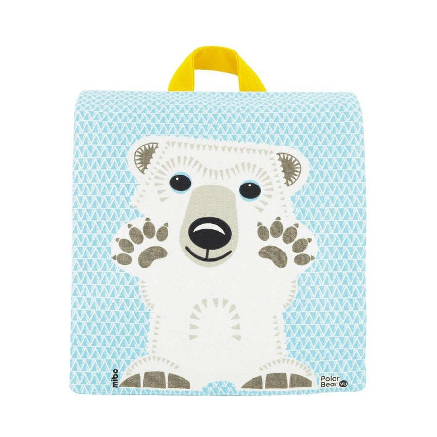 Sac à dos cartable en coton biologique ours polaire