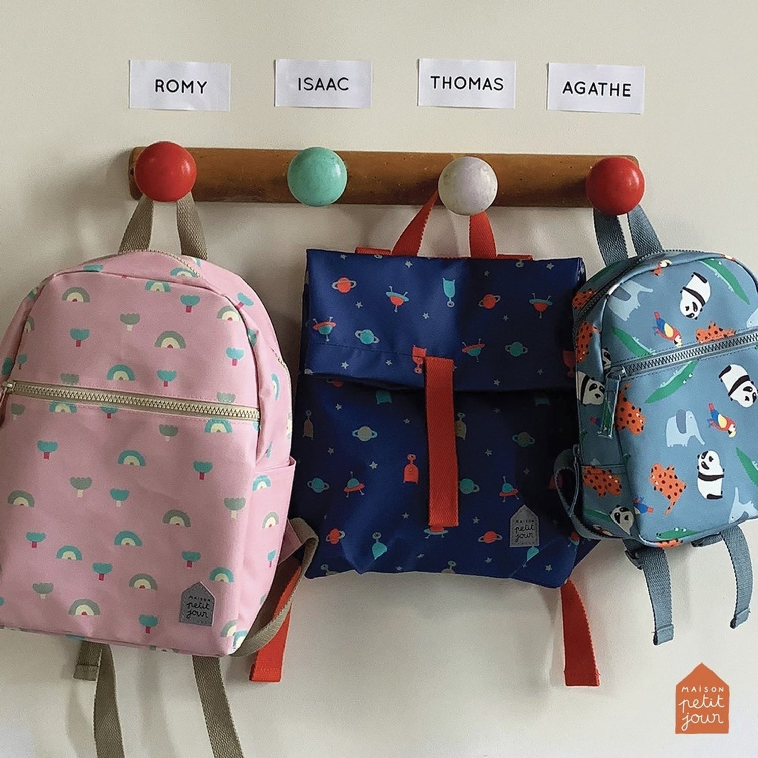 SAC À DOS ENFANT MINI COURSIER ARC - EN - CIEL EN COTON - Petit Jour - Lili Margaret