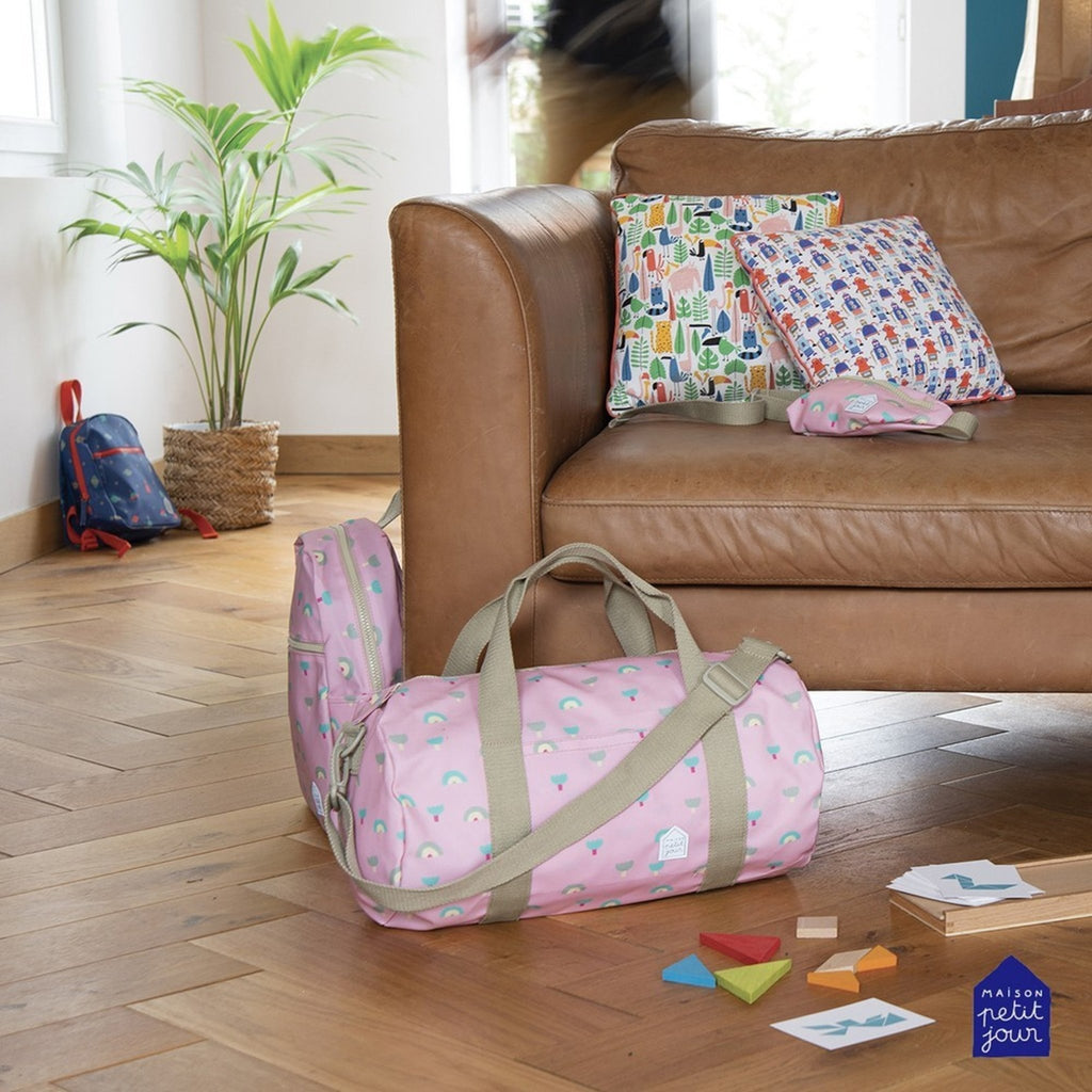 Sac à dos enfant mini coursier arc - en - ciel en coton - petit jour