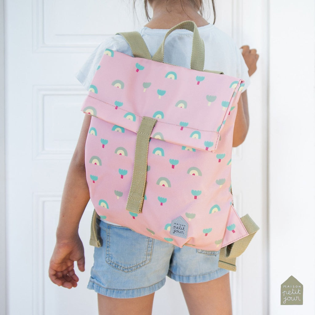 Sac à dos enfant mini coursier arc - en - ciel en coton - petit jour