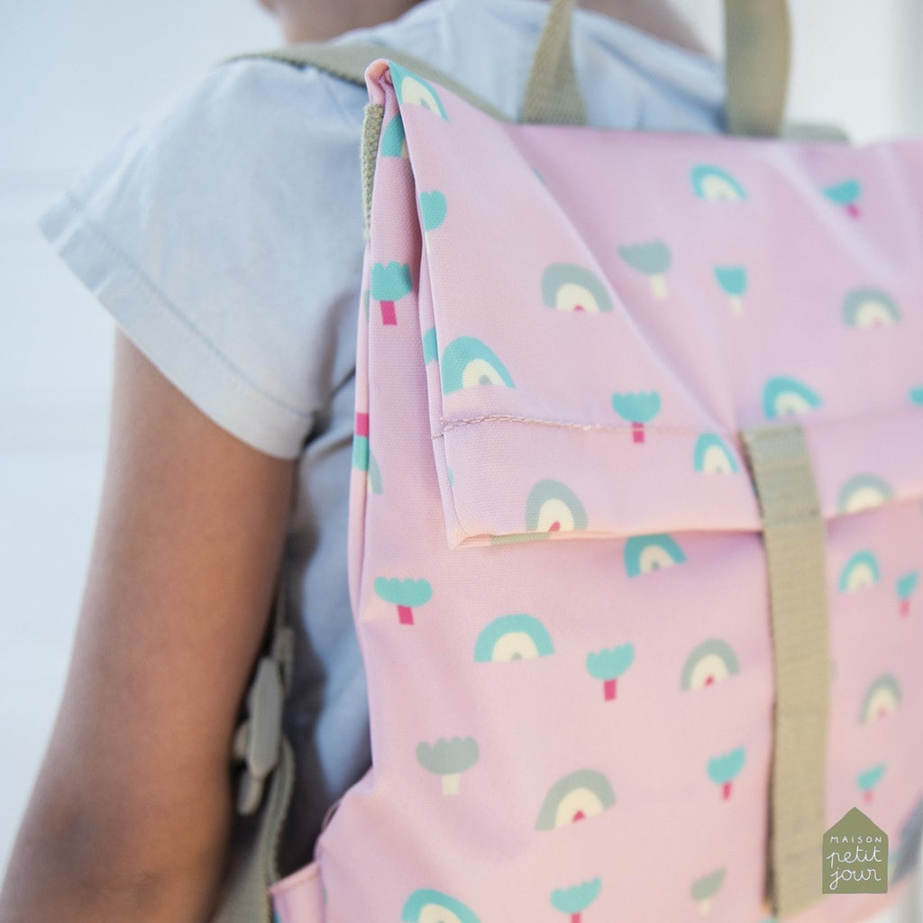 Sac à dos enfant mini coursier arc - en - ciel en coton - petit jour