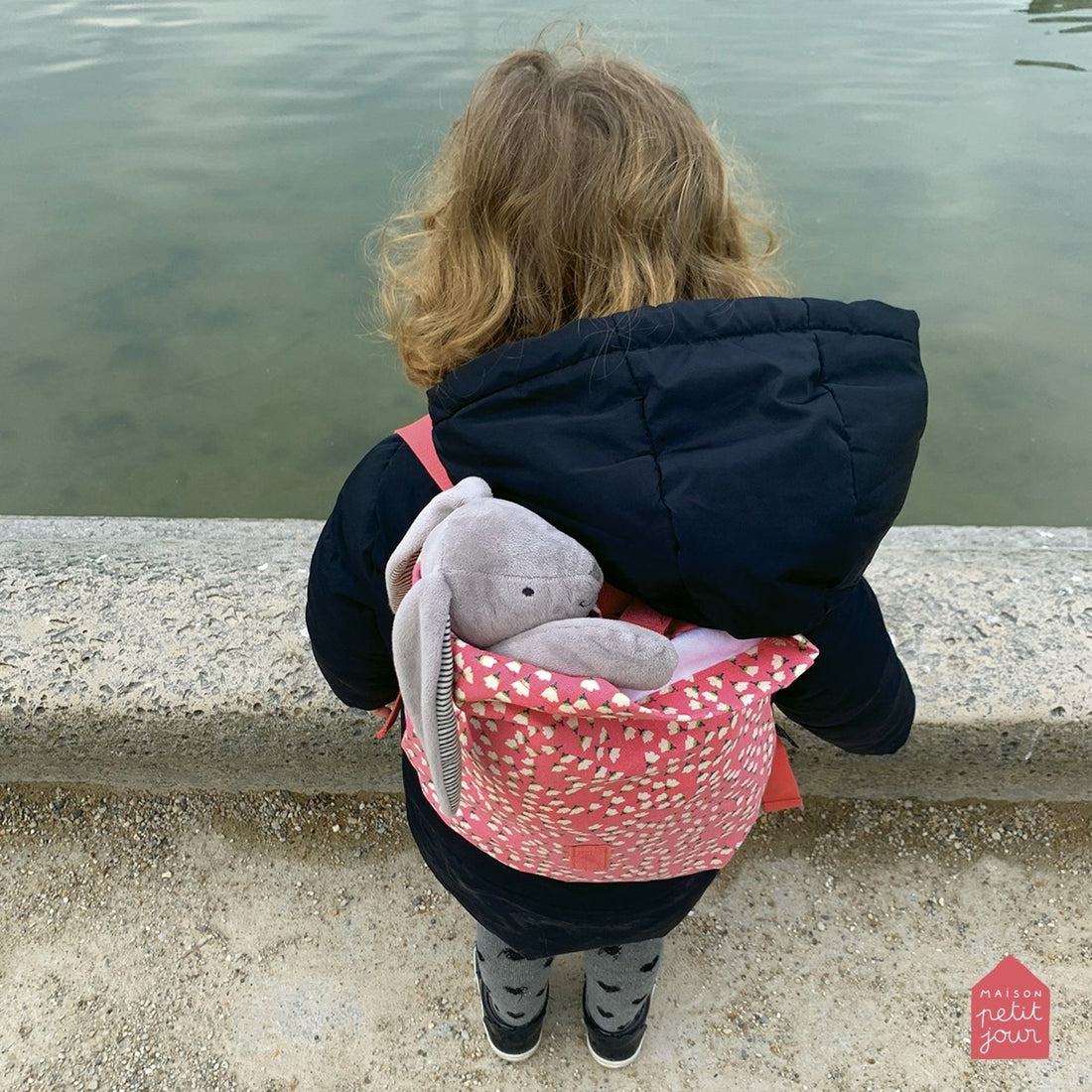 SAC À DOS ENFANT MINI COURSIER FLEURS EN COTON - Petit Jour - Lili Margaret