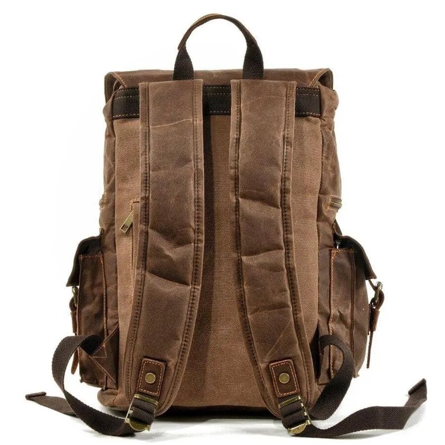 Sac à dos vintage cuir et toile "le vasco" - bagaran