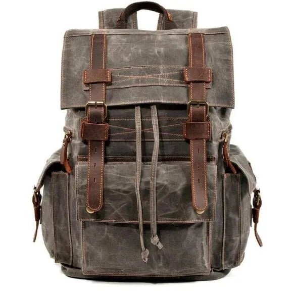 Sac à dos vintage cuir et toile "le vasco"