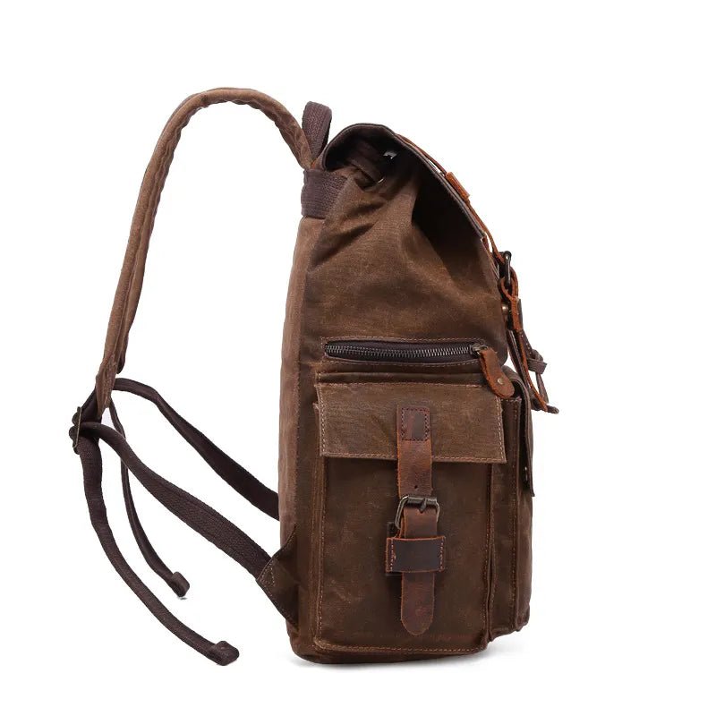 Sac à dos vintage cuir et toile "le vasco" - bagaran