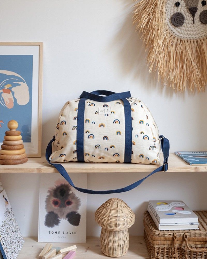 Sac à langer coton motif arc - en - ciel rainbow - milinane