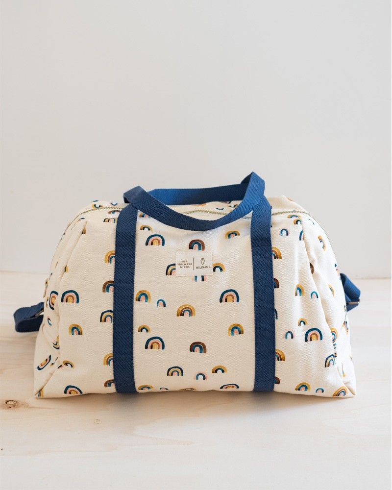 Sac à langer coton motif arc - en - ciel rainbow - milinane