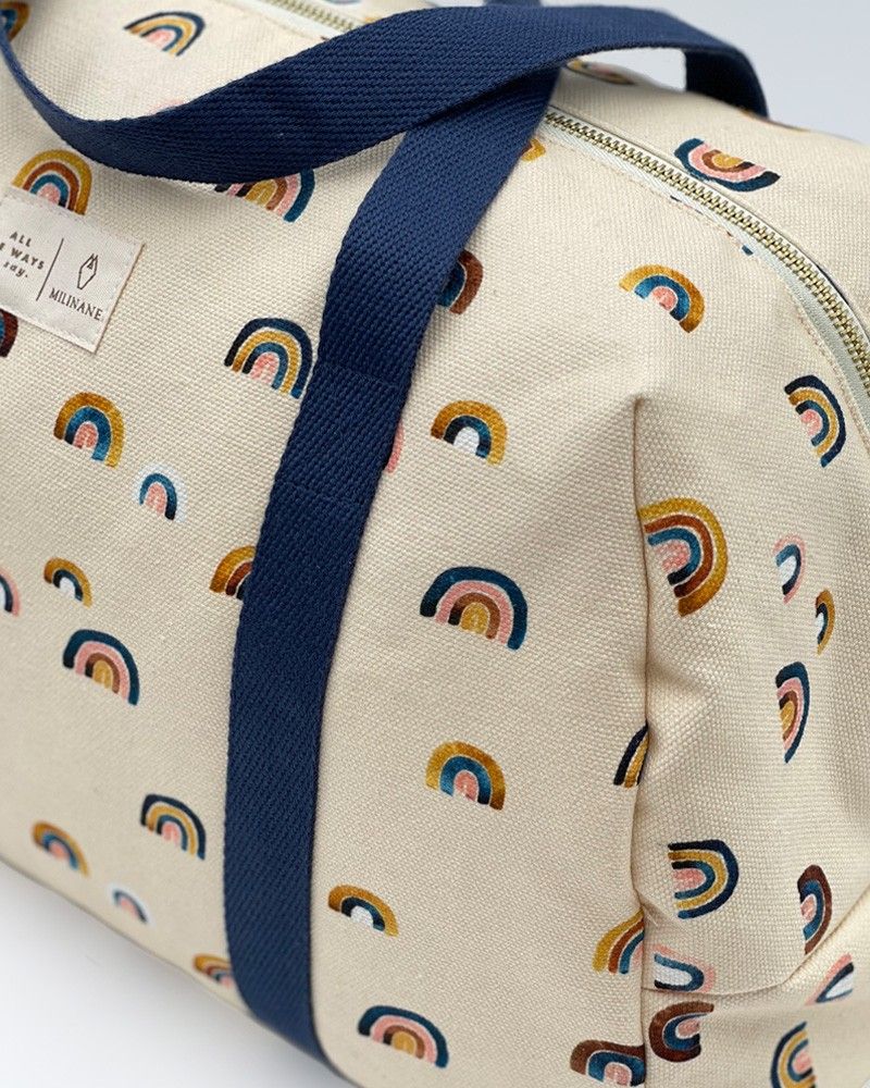 Sac à langer coton motif arc - en - ciel rainbow - milinane