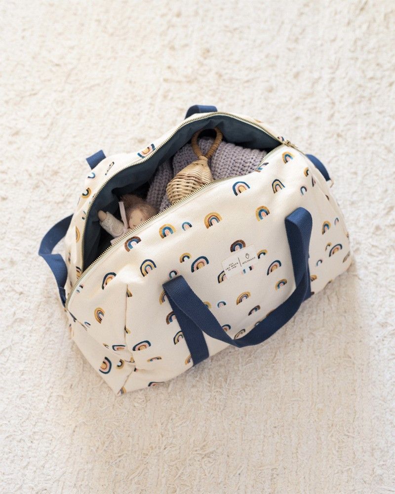 Sac à langer coton motif arc - en - ciel rainbow - milinane