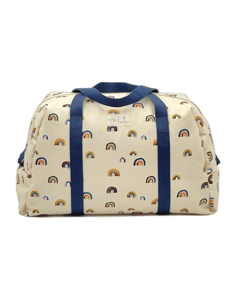Sac à langer coton motif arc - en - ciel rainbow - milinane