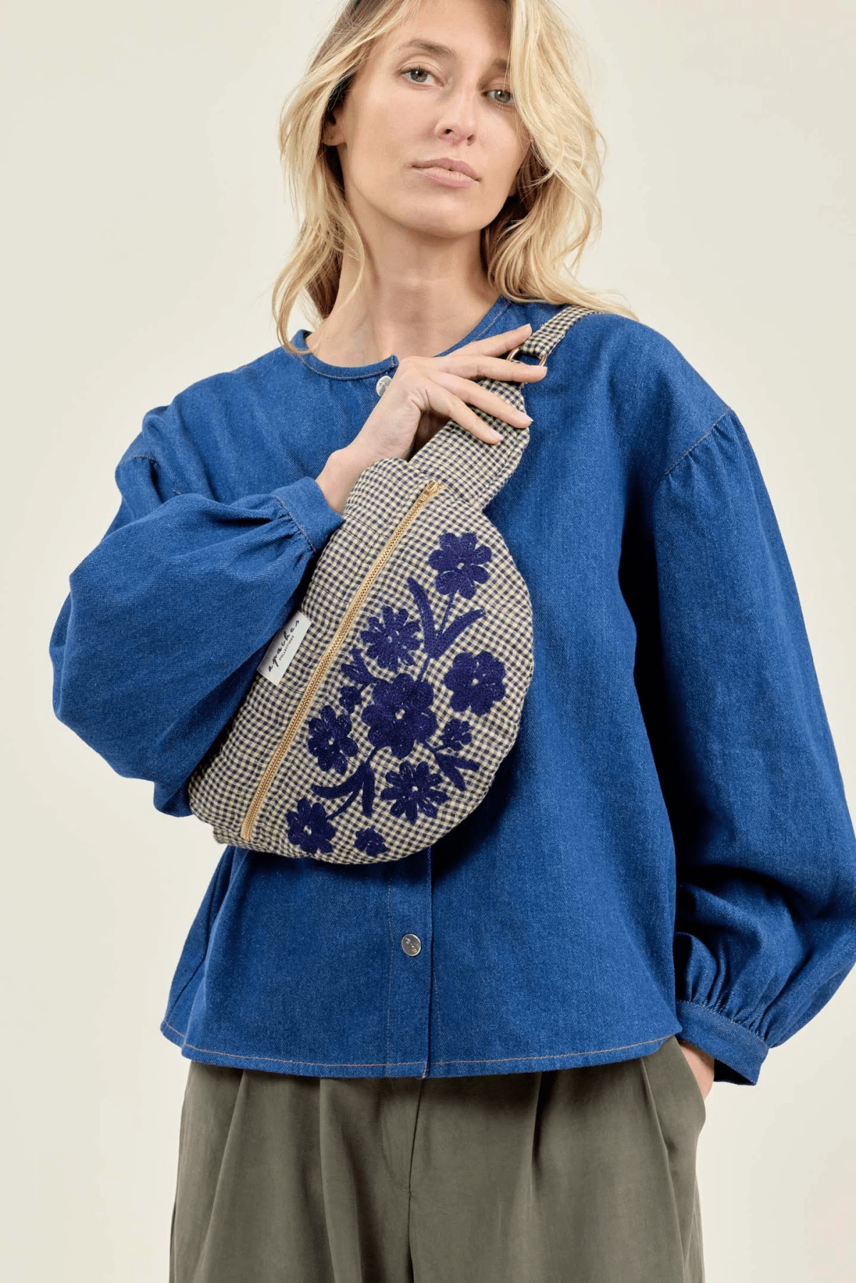 Sac Banane Brodé Khadai Small Checkmate - Apaches collections